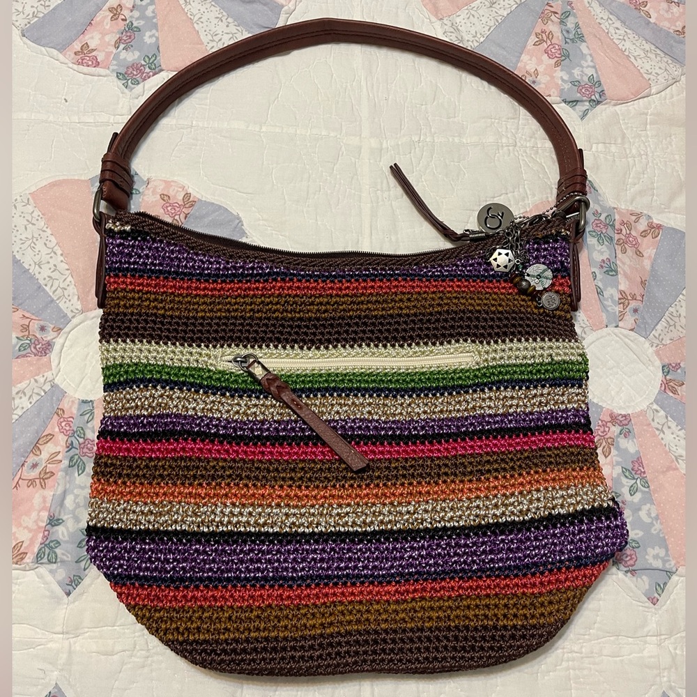 The Sak Crocheted Multicolor Bag Shoulder Purse Handbag